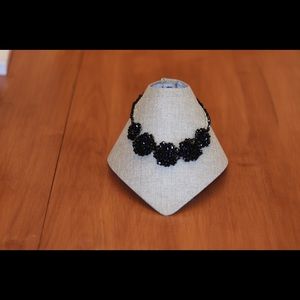 Elegant black Swarovski crystal necklace 18”